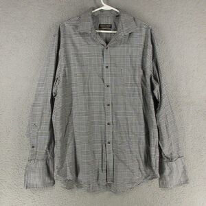 Donald Trump‎ Shirt Mens 17x34/35 Black Houndstooth Plaid Signature Collection